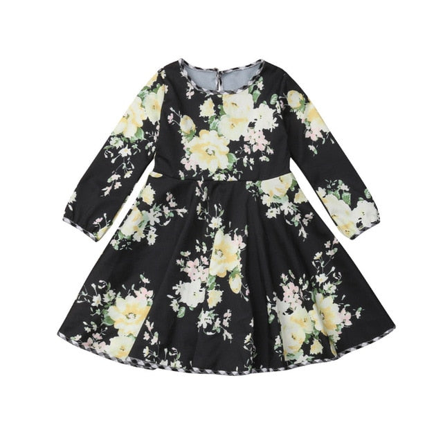 Pudcoco Girl Dress  US Fashion Newborn Toddler Baby Girls Flower Princess Party Dress Clothes 6M-5T