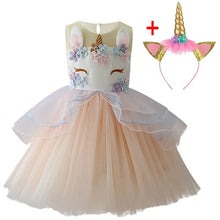 Load image into Gallery viewer, Unicorn Dress Christmas Kids Dresses For Girls Moana Elsa Costume Girls Princess Dress Children Birthday Party Dress fantasia