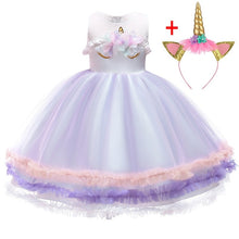 Load image into Gallery viewer, Unicorn Dress Christmas Kids Dresses For Girls Moana Elsa Costume Girls Princess Dress Children Birthday Party Dress fantasia