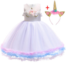 Load image into Gallery viewer, Unicorn Dress Christmas Kids Dresses For Girls Moana Elsa Costume Girls Princess Dress Children Birthday Party Dress fantasia