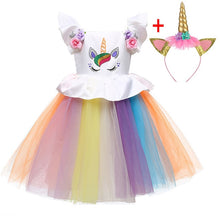 Load image into Gallery viewer, Unicorn Dress Christmas Kids Dresses For Girls Moana Elsa Costume Girls Princess Dress Children Birthday Party Dress fantasia