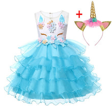 Load image into Gallery viewer, Unicorn Dress Christmas Kids Dresses For Girls Moana Elsa Costume Girls Princess Dress Children Birthday Party Dress fantasia