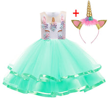 Load image into Gallery viewer, Unicorn Dress Christmas Kids Dresses For Girls Moana Elsa Costume Girls Princess Dress Children Birthday Party Dress fantasia