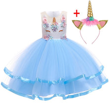Load image into Gallery viewer, Unicorn Dress Christmas Kids Dresses For Girls Moana Elsa Costume Girls Princess Dress Children Birthday Party Dress fantasia