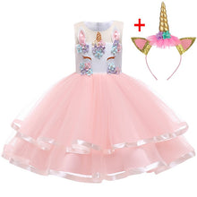 Load image into Gallery viewer, Unicorn Dress Christmas Kids Dresses For Girls Moana Elsa Costume Girls Princess Dress Children Birthday Party Dress fantasia