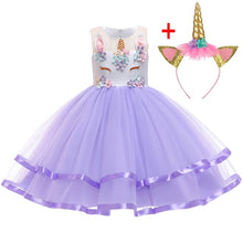 Load image into Gallery viewer, Unicorn Dress Christmas Kids Dresses For Girls Moana Elsa Costume Girls Princess Dress Children Birthday Party Dress fantasia