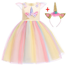 Load image into Gallery viewer, Unicorn Dress Christmas Kids Dresses For Girls Moana Elsa Costume Girls Princess Dress Children Birthday Party Dress fantasia