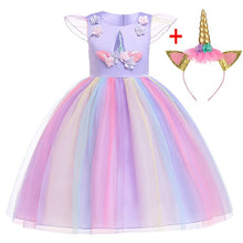Load image into Gallery viewer, Unicorn Dress Christmas Kids Dresses For Girls Moana Elsa Costume Girls Princess Dress Children Birthday Party Dress fantasia