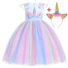 Load image into Gallery viewer, Unicorn Dress Christmas Kids Dresses For Girls Moana Elsa Costume Girls Princess Dress Children Birthday Party Dress fantasia