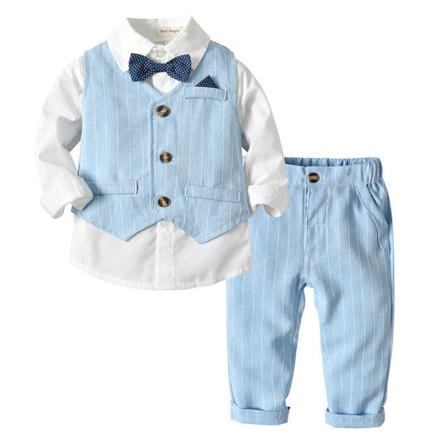 Blazers Suits Infant Boys 2019 New Spring Summer Vest Shirt Pants Wedding Formal Party Gentleman Baby Kids Boy Outerwear Costume