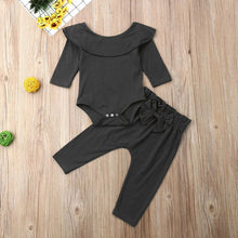 Load image into Gallery viewer, Emmababy 2PCS Toddler Kids Baby Girls Ruffle Bodysuit Romper Tops Pants Winter Outfits Clothes