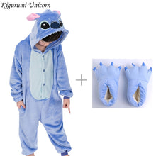 Load image into Gallery viewer, Kigurumi Pajama Adult Animal Unicorn Stitch Onesie Women Men Boys Girls Couple 2019 Winter Pajamas Suit Sleepwear Flannel Pijama