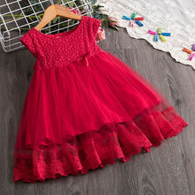 Load image into Gallery viewer, Autumn Lace Cotton Half Sleeve Girls Formal Dress Princess little Girls Flower Embroidery Dresses Kids Party Ball Gown Clothing