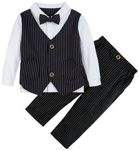Load image into Gallery viewer, Baby Boys Formal Tuxedo Suit Toddler Gentleman Set Kids Wedding Baptism Party Gift Outfit Infant Long Sleeve Costume 2PCS