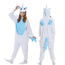 Load image into Gallery viewer, Girls Boys Winter Kigurumi Pajamas Unicorn Cartoon Anime Animal Onesies Kids Sleepwear Flannel Warm Jumpsuit Children Pajamas