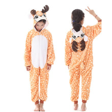 Load image into Gallery viewer, Girls Boys Winter Kigurumi Pajamas Unicorn Cartoon Anime Animal Onesies Kids Sleepwear Flannel Warm Jumpsuit Children Pajamas