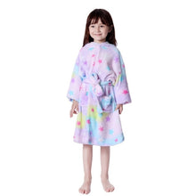 Load image into Gallery viewer, Children Bathrobe for Girls Kigurumi Unicorn Pyjamas Kids Colar Fleece Boys Bathrobes Nightgown Baby Sleepwear Hoodie Bath Robe