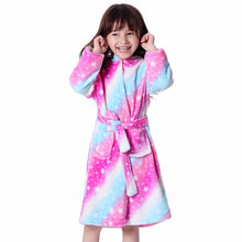 Load image into Gallery viewer, Children Bathrobe for Girls Kigurumi Unicorn Pyjamas Kids Colar Fleece Boys Bathrobes Nightgown Baby Sleepwear Hoodie Bath Robe