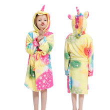 Load image into Gallery viewer, Children Bathrobe for Girls Kigurumi Unicorn Pyjamas Kids Colar Fleece Boys Bathrobes Nightgown Baby Sleepwear Hoodie Bath Robe