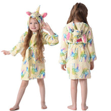 Load image into Gallery viewer, Children Bathrobe for Girls Kigurumi Unicorn Pyjamas Kids Colar Fleece Boys Bathrobes Nightgown Baby Sleepwear Hoodie Bath Robe