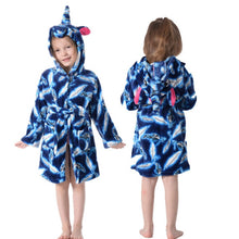 Load image into Gallery viewer, Children Bathrobe for Girls Kigurumi Unicorn Pyjamas Kids Colar Fleece Boys Bathrobes Nightgown Baby Sleepwear Hoodie Bath Robe