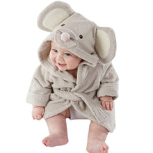 Load image into Gallery viewer, Cute Boys Girls Animal Ears Bathrobe Hooded Bath Robes Towel Infant Baby Long Sleeve Hoodies Belt Bathing Robes Sleepwear 0-5Y