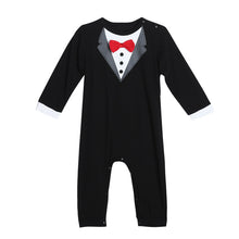 Load image into Gallery viewer, Toddler Handsome Baby Pompers Cool Boy Clothes Baby Long Sleeve Suit Infant Jumpsuit GentlemenBlack Bowknot Rompers Formal Suit