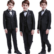 Load image into Gallery viewer, 5 Pcs Black Toddler Boys Suits Wedding Formal Children Suit Tuxedo Dress Party Ring bearer