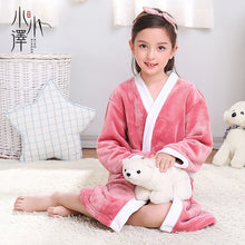 Load image into Gallery viewer, Winter Kids Bathrobe Fleece Robes For Boys Solid Girls Pajamas Warm Children Pyjama Teenager Bath Robe Swimming Clothing
