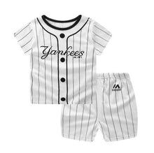 Load image into Gallery viewer, Brand Designer Baby Boy Clothes Sport Clothing Tracksuit Active  Striped Tshirt +shorts Toddler Clothing Sets