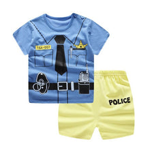 Load image into Gallery viewer, Brand Designer Baby Boy Clothes Sport Clothing Tracksuit Active  Striped Tshirt +shorts Toddler Clothing Sets