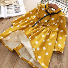 Load image into Gallery viewer, 0-6 years girl dress 2019 spring cartoon casual full sleeves Dot kid children girls clothing princess dress pink yellow blue