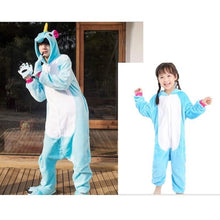 Load image into Gallery viewer, Boys Girls Flannel Unicorn family christmas Pajamas Kigurumi Overalls Jumpsuit onesie Kids Children Panda Blanket Sleepers