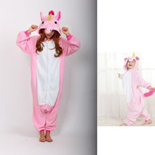 Load image into Gallery viewer, Boys Girls Flannel Unicorn family christmas Pajamas Kigurumi Overalls Jumpsuit onesie Kids Children Panda Blanket Sleepers