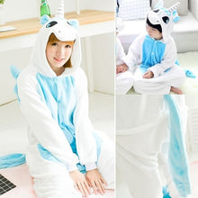 Load image into Gallery viewer, Boys Girls Flannel Unicorn family christmas Pajamas Kigurumi Overalls Jumpsuit onesie Kids Children Panda Blanket Sleepers