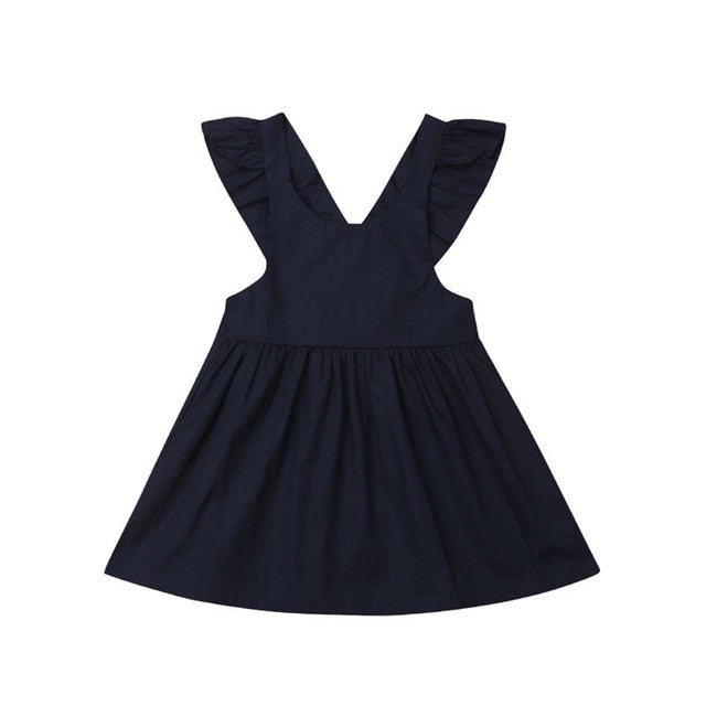 Emmababy Fashion Summer Cute Newborn Baby Kids Girls Overalls Dress Leisure Solid Color Toddler Dresses Clothes Dropship