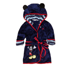 Load image into Gallery viewer, Cartoon Children&#39;s Robe Flannel Baby Bathrobe Long Sleeve Hooded Kids Bath Robe Lovely Animal Child Boy Girls Robes Kids Clothes