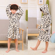 Load image into Gallery viewer, Cartoon Children&#39;s Robe Flannel Baby Bathrobe Long Sleeve Hooded Kids Bath Robe Lovely Animal Child Boy Girls Robes Kids Clothes