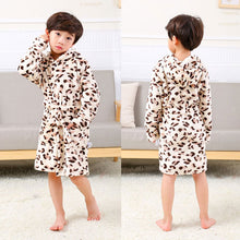 Load image into Gallery viewer, Cartoon Children&#39;s Robe Flannel Baby Bathrobe Long Sleeve Hooded Kids Bath Robe Lovely Animal Child Boy Girls Robes Kids Clothes